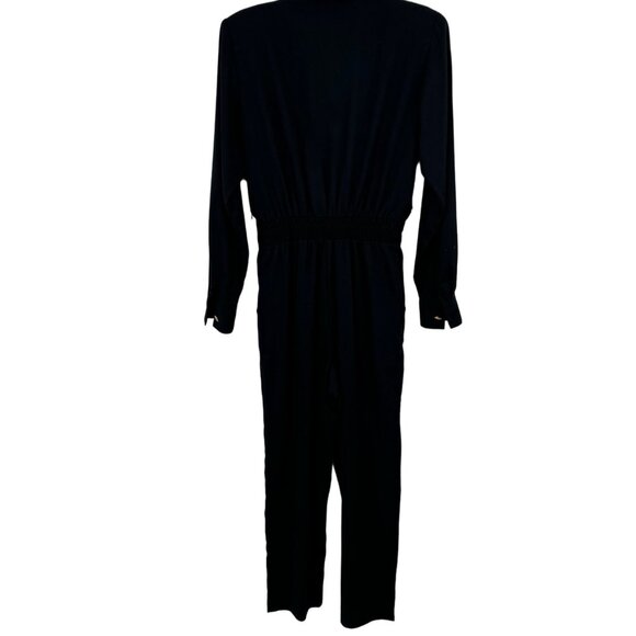 Vintage D.Frank USA Black Embellished Jumpsuit Button Front Size 6 womens - Picture 11 of 12
